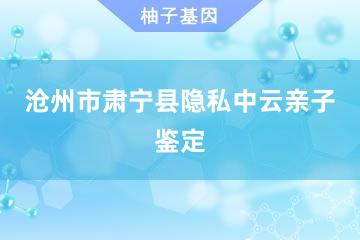 沧州市肃宁县隐私中云亲子鉴定服务网点