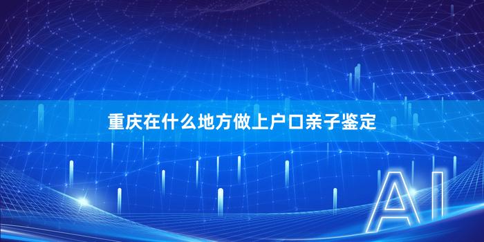 重庆在什么地方做上户口亲子鉴定