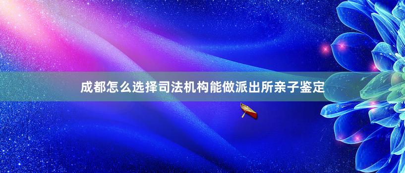 成都怎么选择司法机构能做派出所亲子鉴定