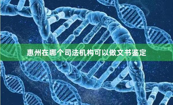 惠州在哪个司法机构可以做文书鉴定