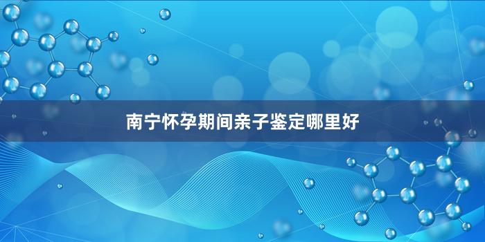 南宁怀孕期间亲子鉴定哪里好