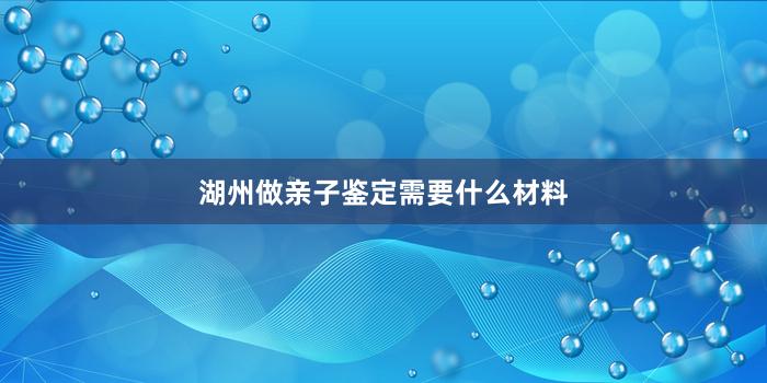 湖州做亲子鉴定需要什么材料