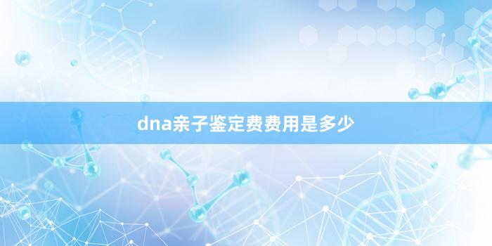 dna亲子鉴定费费用是多少