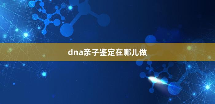 dna亲子鉴定在哪儿做