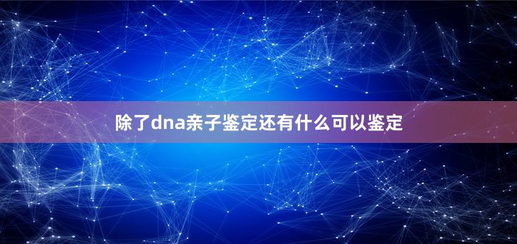 除了dna亲子鉴定还有什么可以鉴定