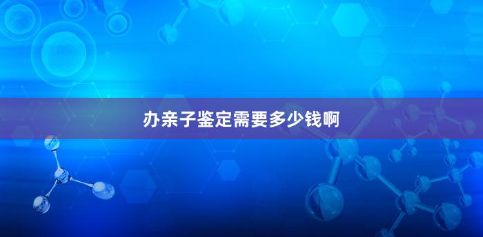 办亲子鉴定需要多少钱啊