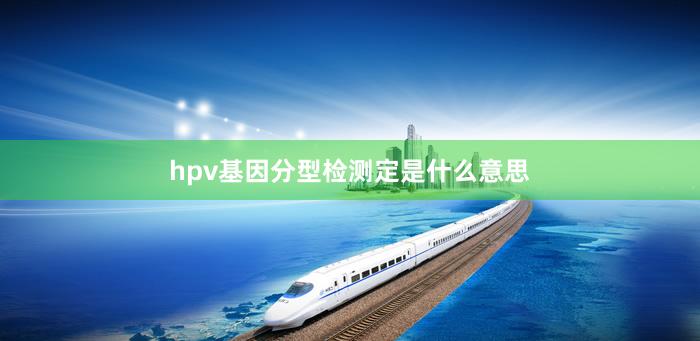 hpv基因分型检测定是什么意思