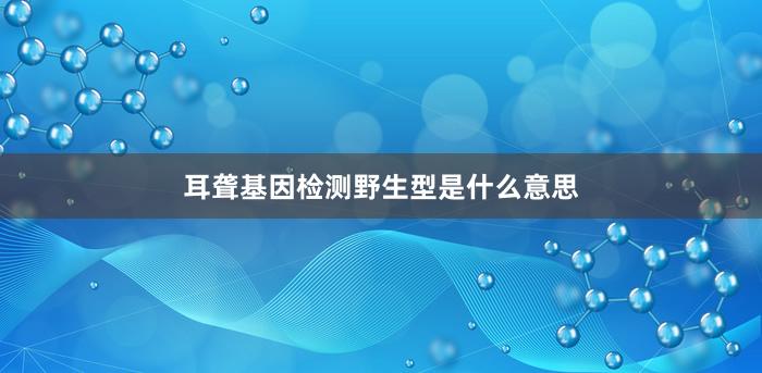 耳聋基因检测野生型是什么意思