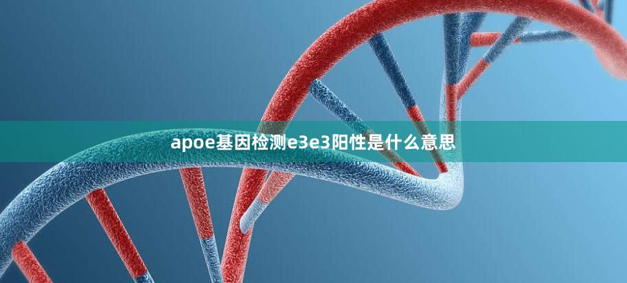 apoe基因检测e3e3阳性是什么意思