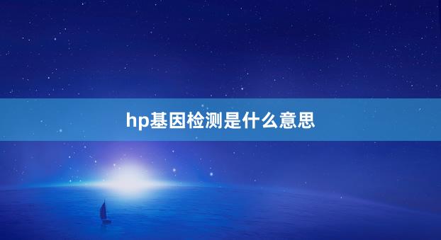 hp基因检测是什么意思