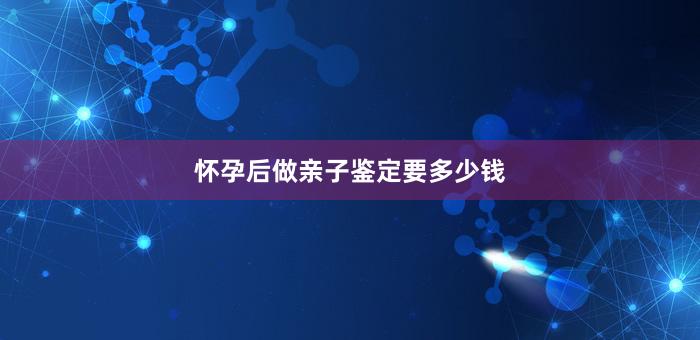 怀孕后做亲子鉴定要多少钱