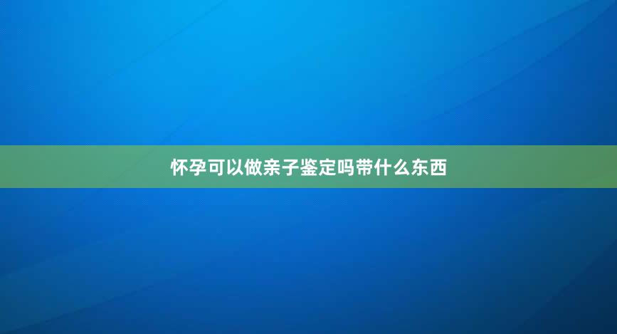 怀孕可以做亲子鉴定吗带什么东西