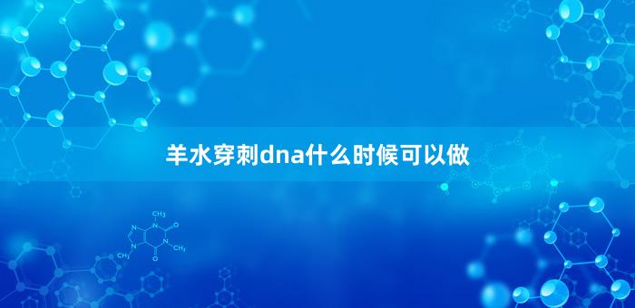 羊水穿刺dna什么时候可以做