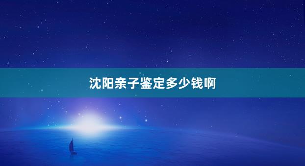 沈阳亲子鉴定多少钱啊