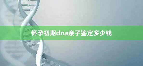 怀孕初期dna亲子鉴定多少钱