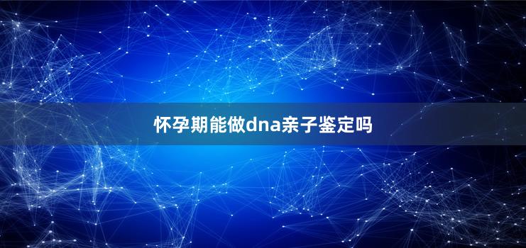 怀孕期能做dna亲子鉴定吗