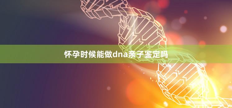 怀孕时候能做dna亲子鉴定吗