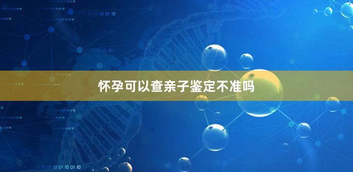 怀孕可以查亲子鉴定不准吗