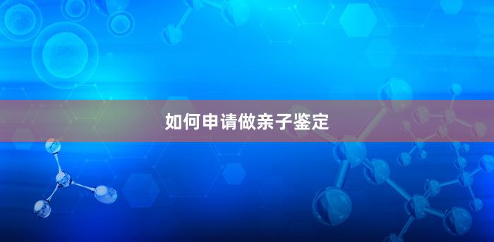 如何申请做亲子鉴定