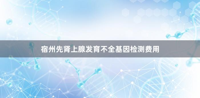 宿州先肾上腺发育不全基因检测费用