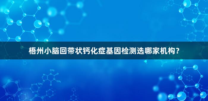 梧州小脑回带状钙化症基因检测选哪家机构？