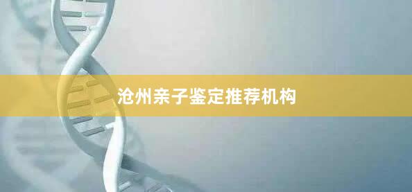 沧州亲子鉴定推荐机构