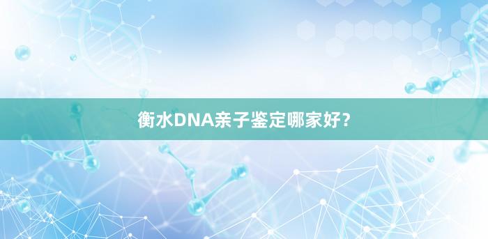 衡水DNA亲子鉴定哪家好？