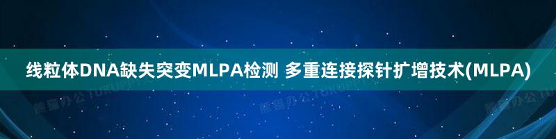 线粒体DNA缺失突变MLPA检测 多重连接探针扩增技术(MLPA)